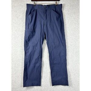 Eddie Bauer Rainier Tech Pants Mens 34x30 Gray Nylon Stretch Hiking Zip Pocket